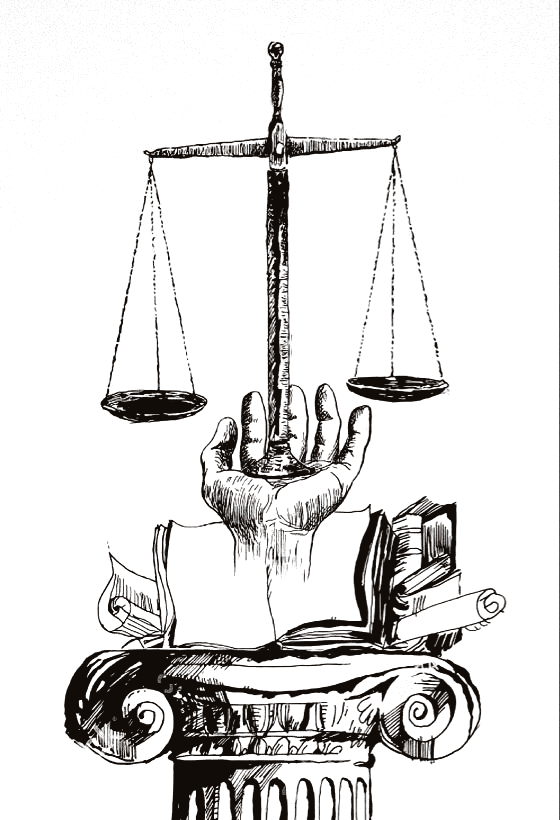 Classical column representing legal institutions